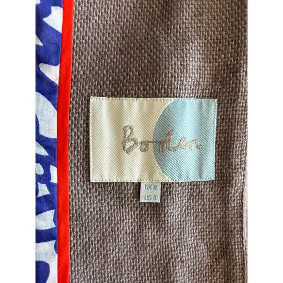 Boden Linen Blend Blazer, Size 4 Peter Pan Polka Dot - Picture 6 of 10